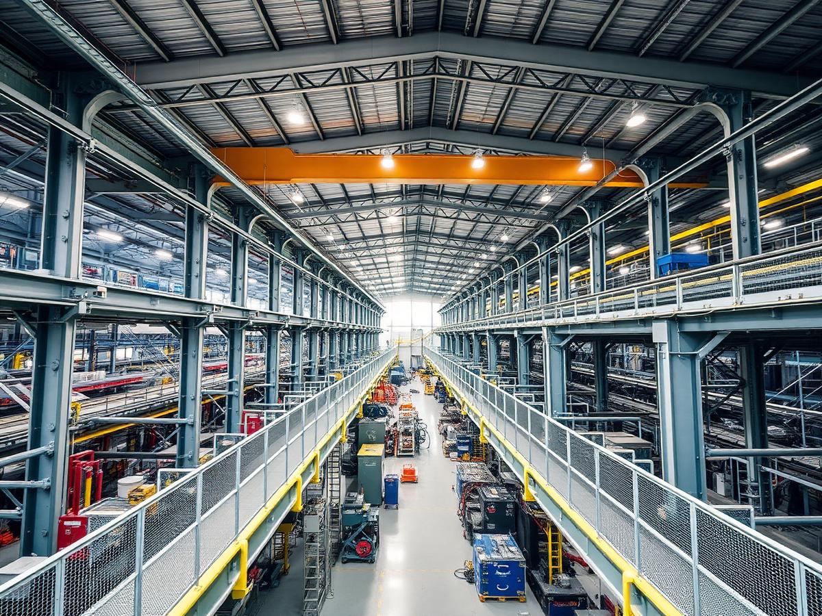 Interior de una planta manufacturera industrial