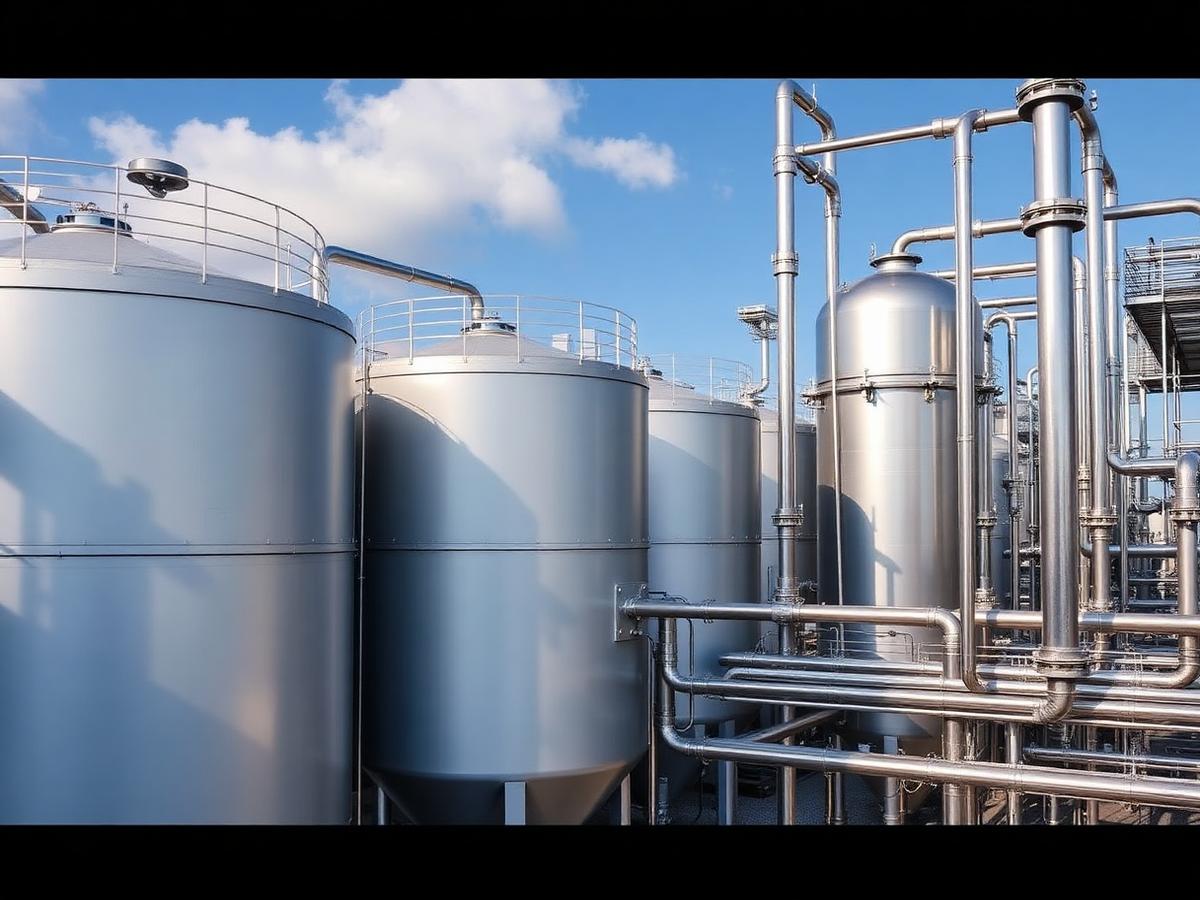 Tanques y tuberías de una planta petroquímica